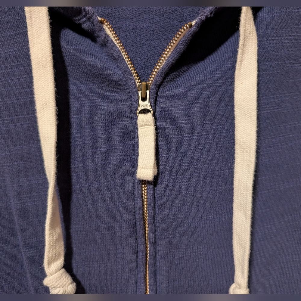 J. Crew Vintage Fleece Cropped Sweatshirt Hoodie, Blue, EUC, Size M - Picture 4 of 9